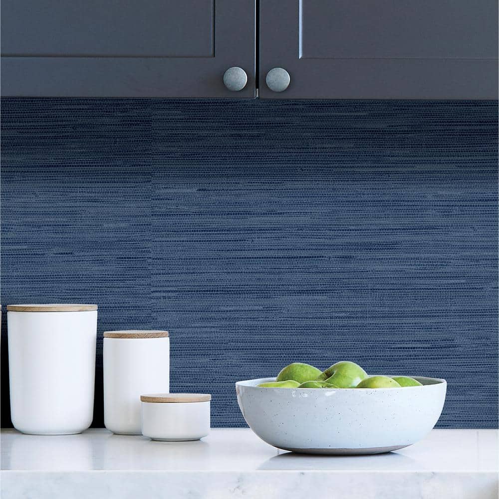 Navy Fabric Inspired Peel and Stick Wallpaper Roll
