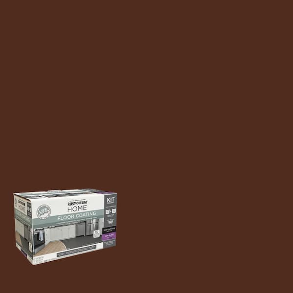 Rust-Oleum Home 1 qt. Espresso Interior Floor Base Semi-Gloss Clear Coating Kit