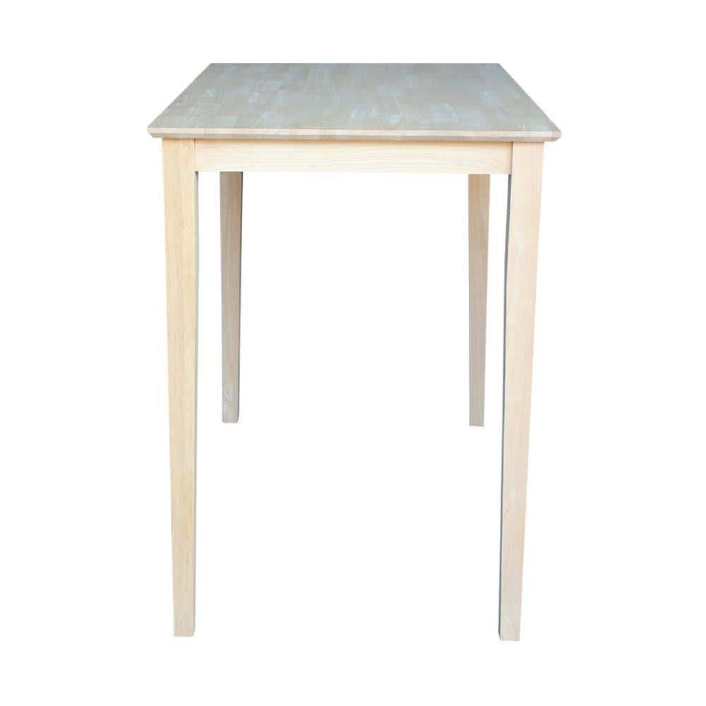 Cottage Charm Unfinished Solid Parawood 54" Bar-Height Dining Table