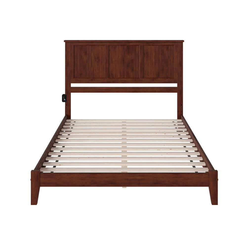 AFI Madison Walnut King Solid Wood Frame Low Profile Platform Bed with ...