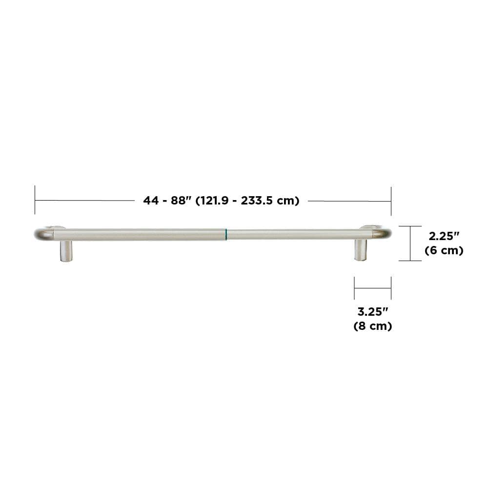 Matte Nickel Adjustable Blackout Curtain Rod 48-88"