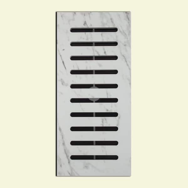 Unbranded Made2Match MSI Carrara Glazed Polished Porcelain 5 in. x 11 in. Flush Floor Tile Vent Register