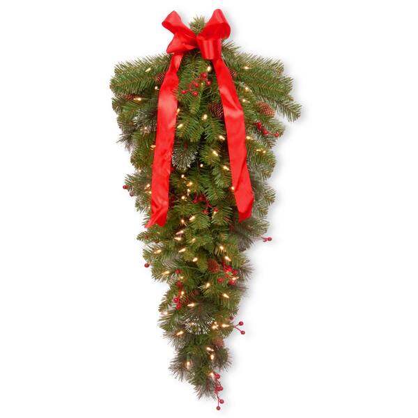 National Tree Company 36 in. Crestwood Spruce Teardrop with Clear Lights