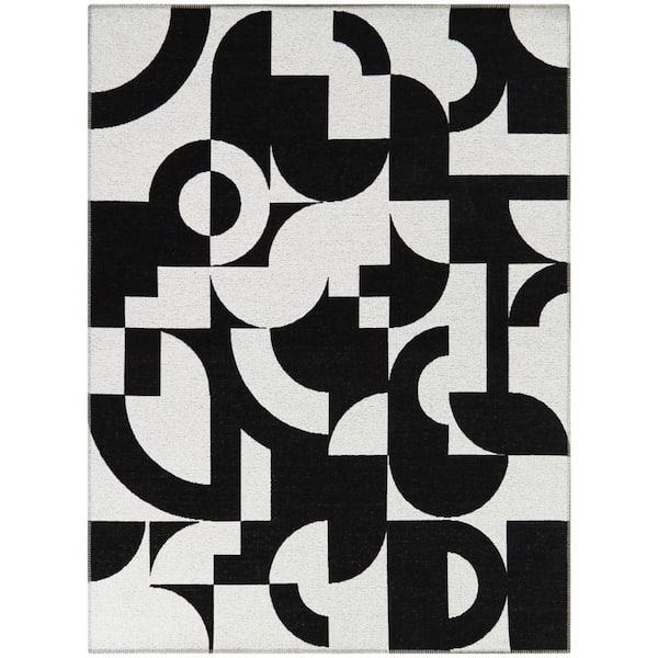 Halle Charcoal 5 ft. x 7 ft. Abstract Area Rug