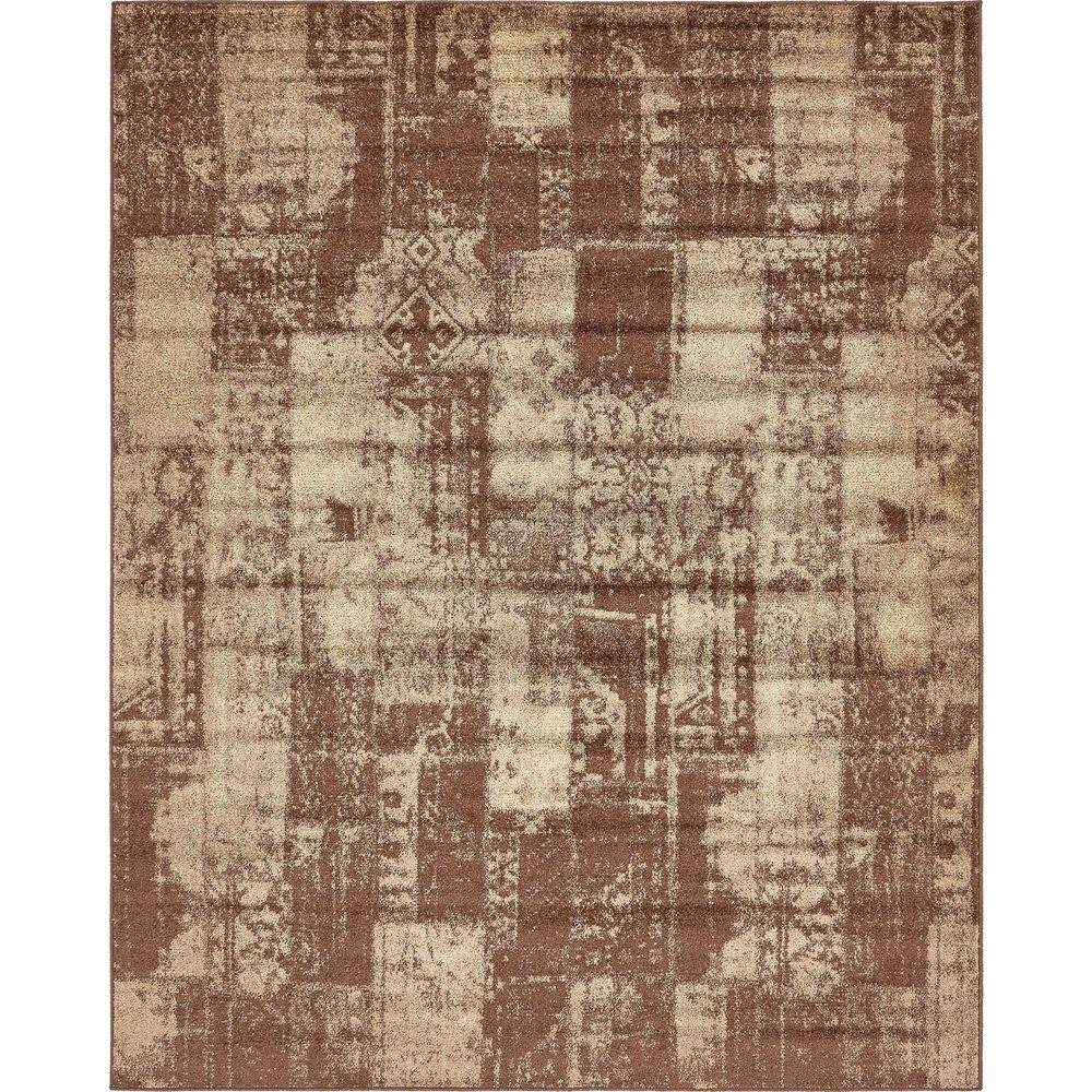 Harvest Time Charm Brown 8' x 10' Easy-Care Synthetic Rug