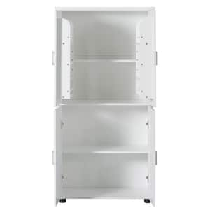 31 in. W x 16 in. D x 62 in. H White Linen Cabinet with Adjustable Shelf