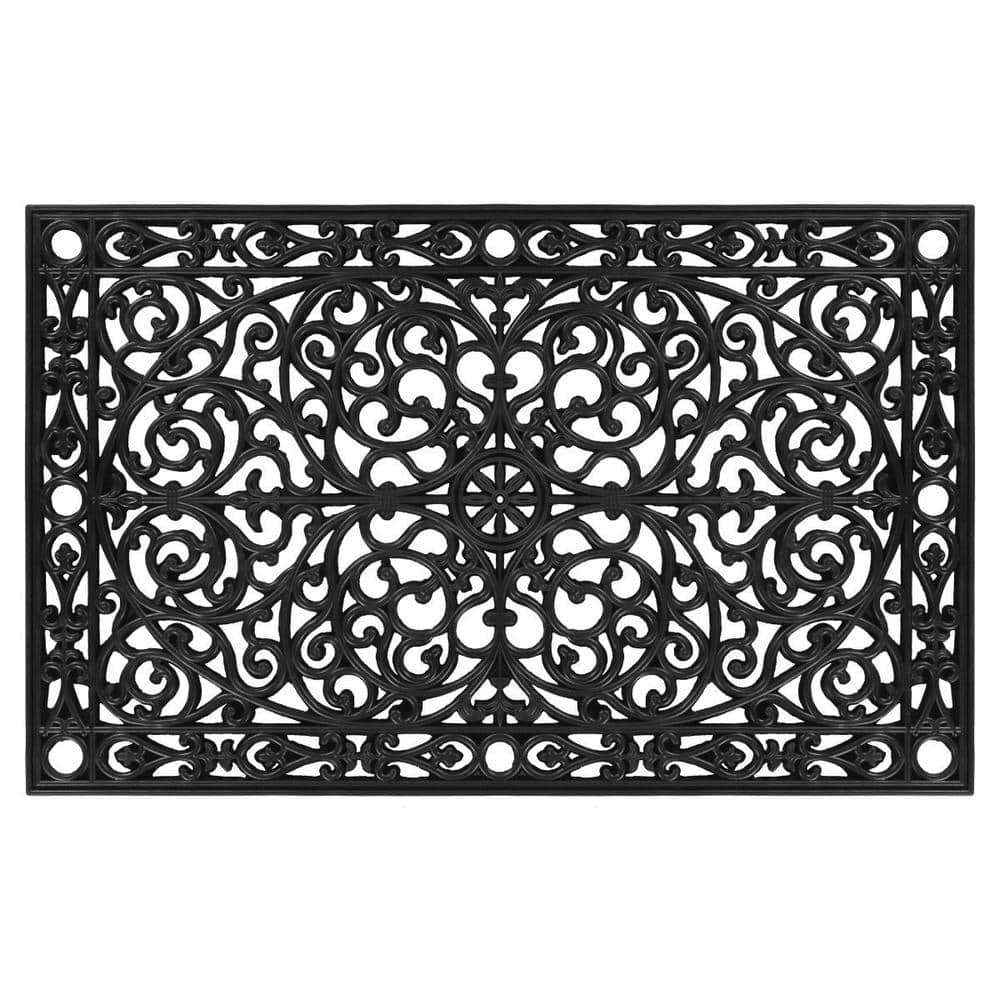 Black 48 in. x 30 in. Rubber Non-Slip Indoor / Outdoor Door Mat price history on PriceWatchPro