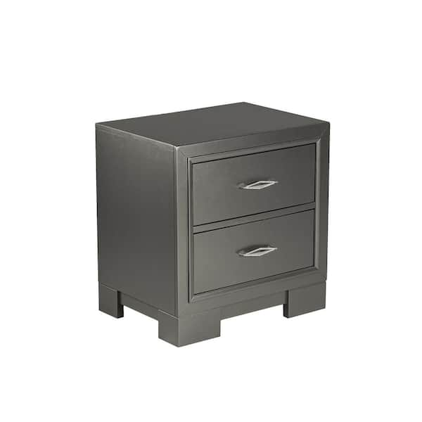 Furniture Of America Jonvang 2-Drawer Metallic Gray With Care Kit ...