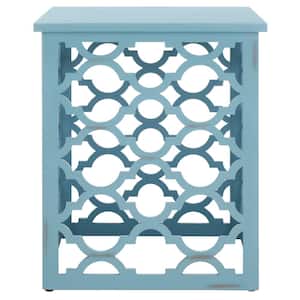 Lonny 18.8 in. Blue Square Wood End Table