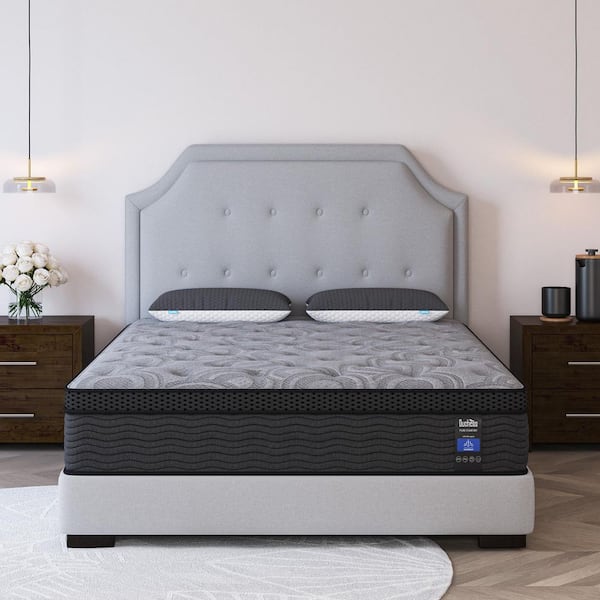 King Medium Firm 14 in. Hybrid Cooling Gel Memory Foam Euro Top Mattress, Motion Isolation, and Bed-in-a-Box Mattress