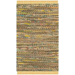 Rag Rug Yellow/Multi Doormat 3 ft. x 4 ft. Gradient Striped Area Rug