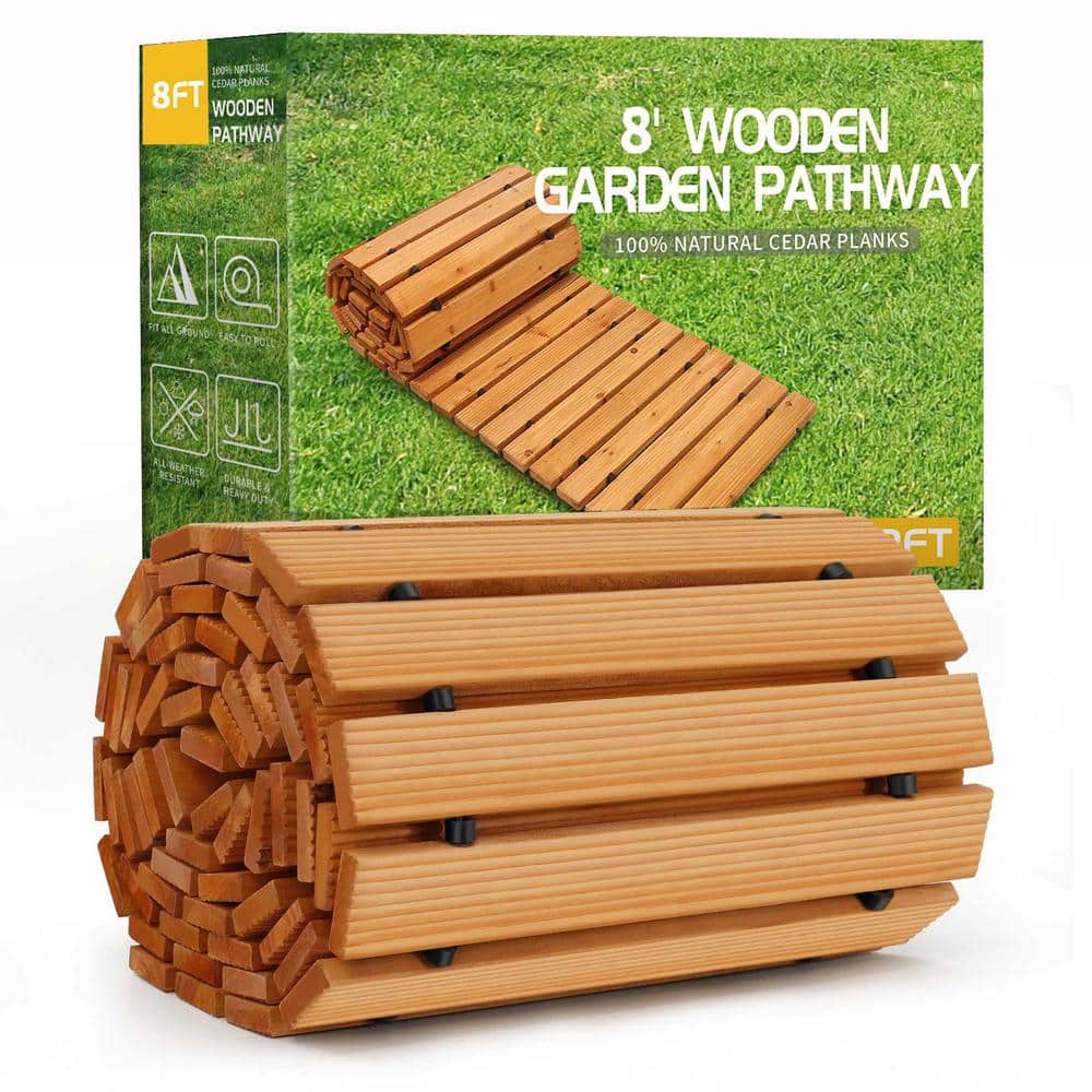 8 ft. Natural Cedar Roll-Up Garden Pathway