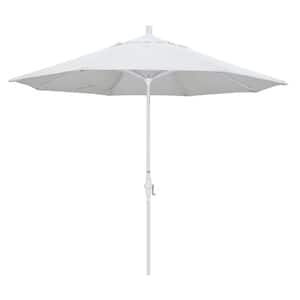 9 ft. Aluminum Collar Tilt Patio Umbrella in White Olefin