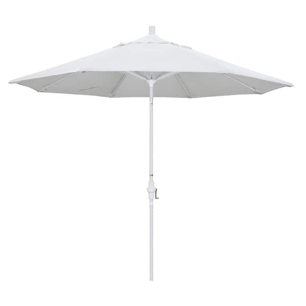 California Umbrella 9 ft. Aluminum Collar Tilt Patio Umbrella in White Olefin