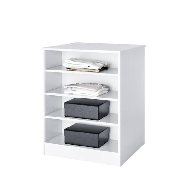 Vista 31.5 in. W Oak Closet Island Freestanding with Adjustable-Shelves 8-Shelf Wood Closet System