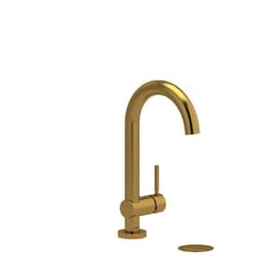 Riu Single-Handle Single-Hole Bathroom Faucet with Drain Kit Included in Brushed Gold