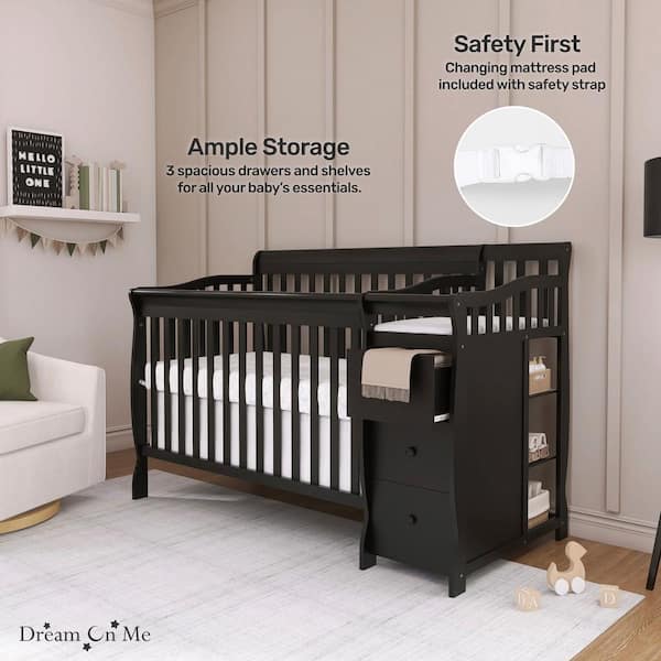 Dream On Me Baby Crib With Drawers Dream On Me Brody Black