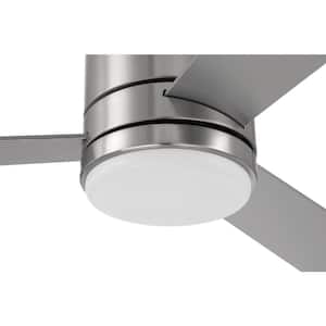 McCoy 52 in. Indoor Brushed Polished Nickel Finish CeilingFan and Integrated LED Light Kit with 4 Speed Control Included