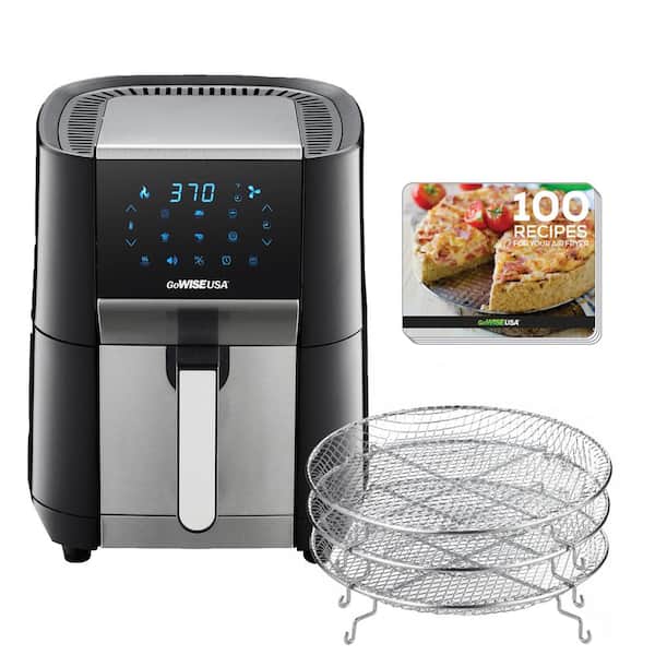 Photo 1 of 7 qt. Black/Stainless Steel Air Fryer and Dehydrator Max XL