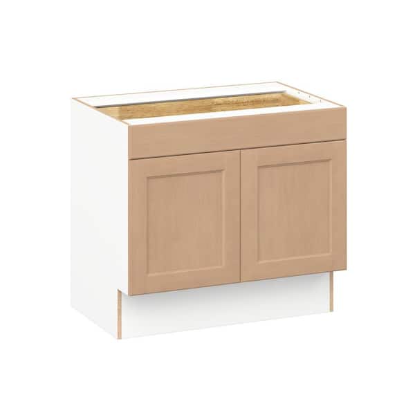 J COLLECTION Lakewood 36 in. W x 24.5 in. D x 32.5 in. H Assembled Shaker ADA Base Kitchen Cabinet in Sugar Cookie with Drawer