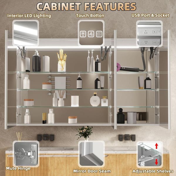 ⑱ ZXDDMS 60 in. W x 36 in. H Rectangular Aluminum 3 Color Flowing