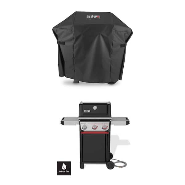 Spirit E-325 3-Burner Natural Gas Grill with Boost Burners and Premium Grill Cover Combo
