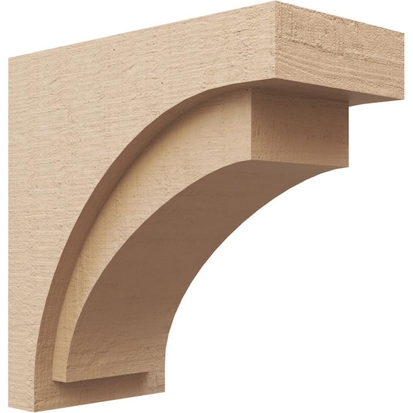 Ekena Millwork 8-in. x 16-in. x 16-in. Series 1 Classic Rivera Rough Cedar Woodgrain Timberthane Polyurethane Corbel, Primed Tan