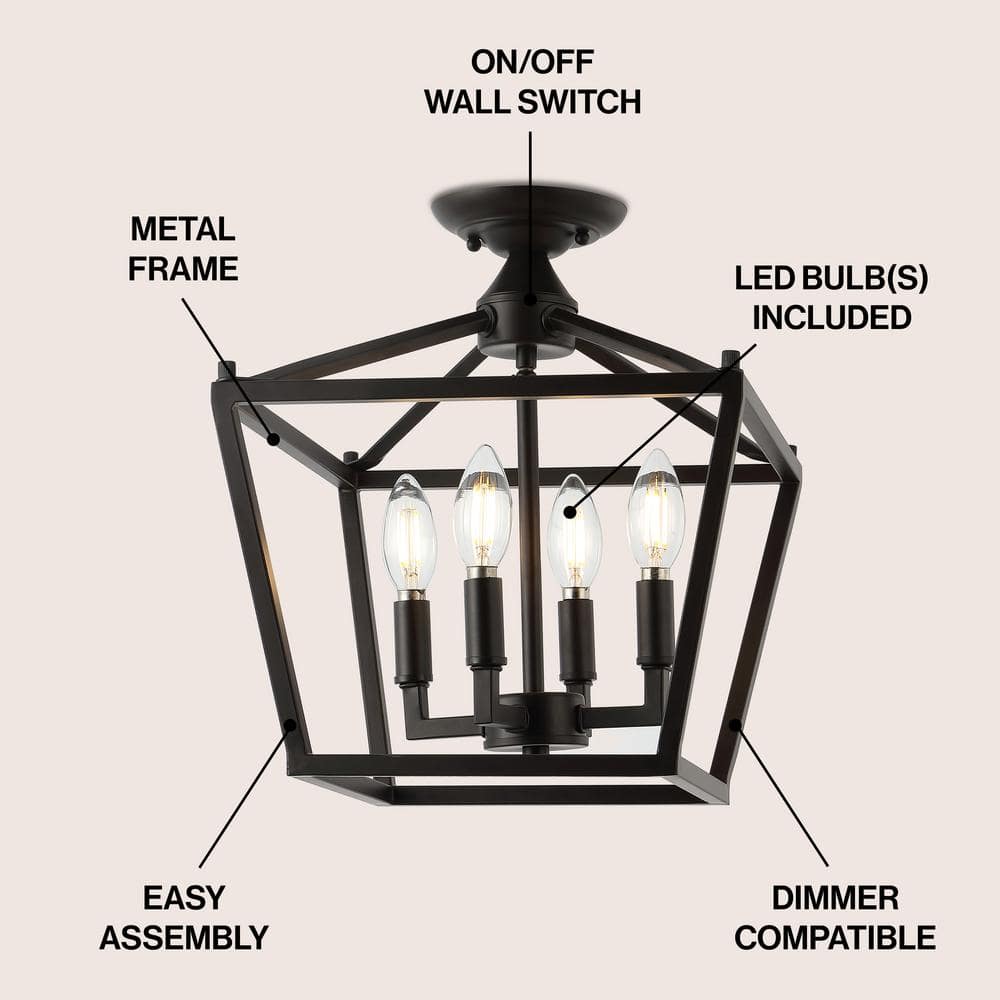 Modern Farmhouse 12" LED Flush Mount in Oil Rubbed Bronze
