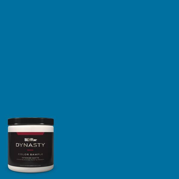 BEHR DYNASTY 8 oz. #550B-7 Blue Ocean Matte Stain-Blocking Interior/Exterior Paint & Primer Sample
