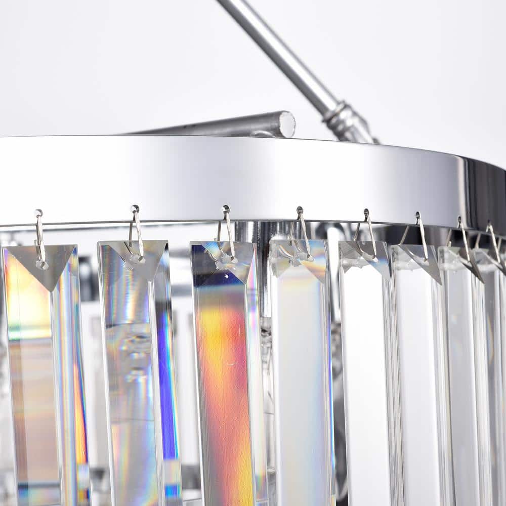 Alytus 20" Chrome and Glass 9-Light Semi Flush Mount
