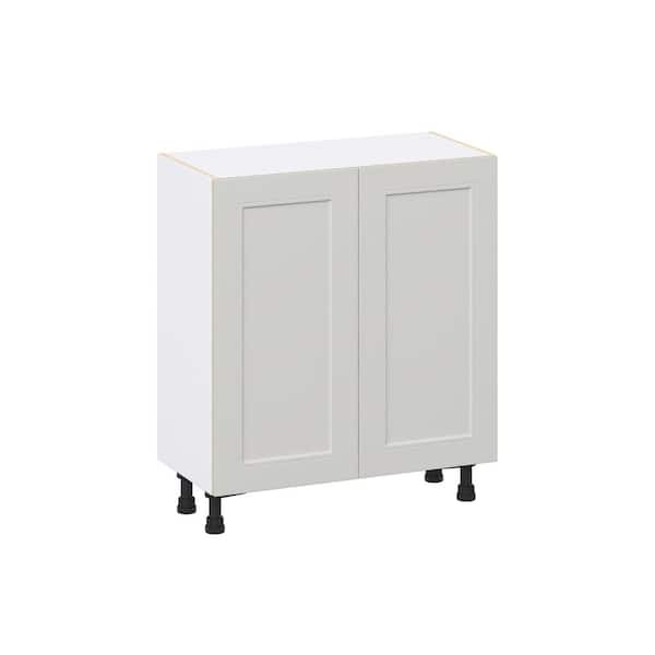 J COLLECTION Galveston 30 in. W x 14 in. D x 34.5 in. H Assembled Shaker Full Height Doors Base Kitchen Cabinet in Light Grey