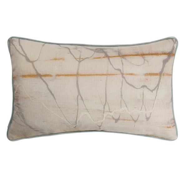 StyleCraft Amy Multi Beige, Brown Abstract Cotton 5 in. x 20 in. Throw Pillow