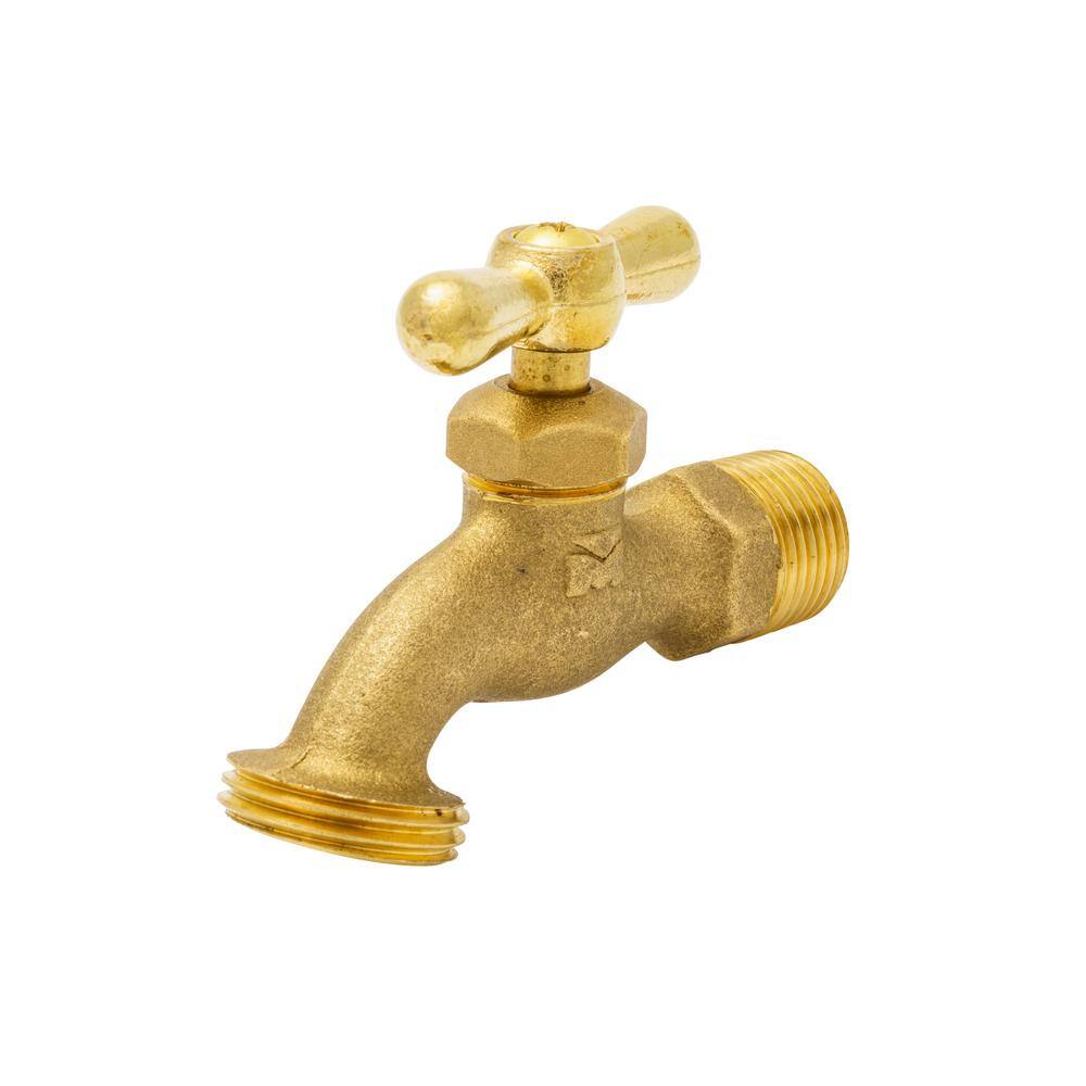 10-Pack 1/2" MIP Lead-Free Brass Hose Bibb Valves - Multi-Turn, No-Kink, 125psi