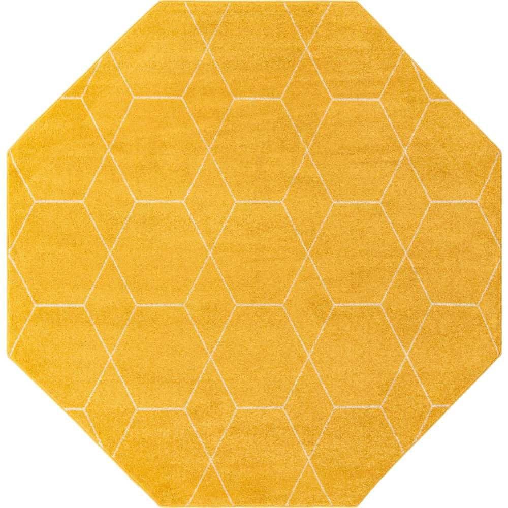 Trellis Frieze Yellow 7 ft. 10 in. x 7 ft. 10 in. Geometric Area Rug price history on PriceWatchPro