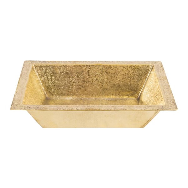 Terra Firma 17 in. Undermount Rectangle Bathroom Sink in Yellow Polished Brass