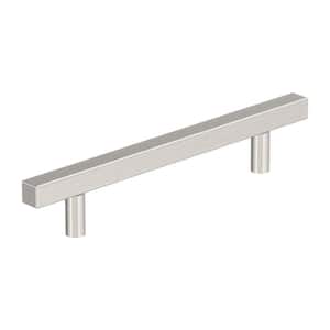 Bar Pulls Square 5-1/16 in. (128mm) Modern Satin Nickel Bar Cabinet Pull (10-Pack)