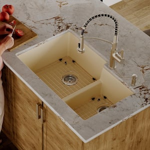 Karran QU-810 Quartz/Granite 32 in. Double Bowl 50/50 Undermount