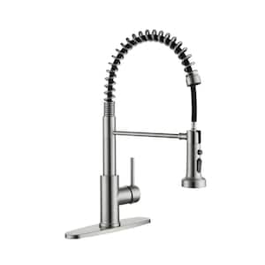 Single Handle 3-Spray Pull Down Sprayer Kitchen Faucet with 360° Spout Swivel Advanced Spray in Brushed Nickel