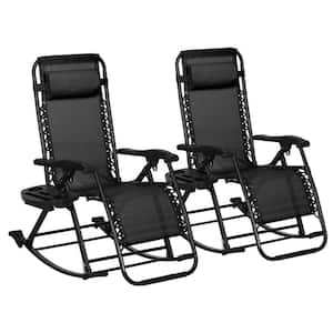 Black Wood Outdoor Rocking Chair