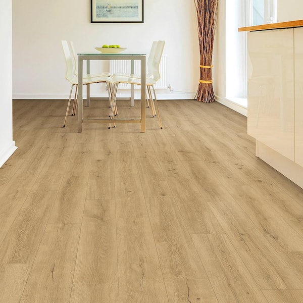 Nobelford Oak 12mm T x 7.56 in. W Waterproof Laminate Wood Flooring (15.95 sq. ft./Case)