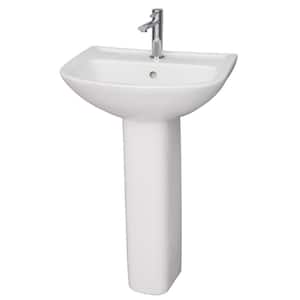 Lara 510 Pedestal Combo Bathroom Sink in White