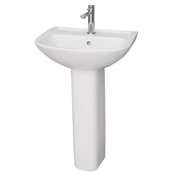 Barclay Products Lara 510 Pedestal Combo Bathroom Sink in White