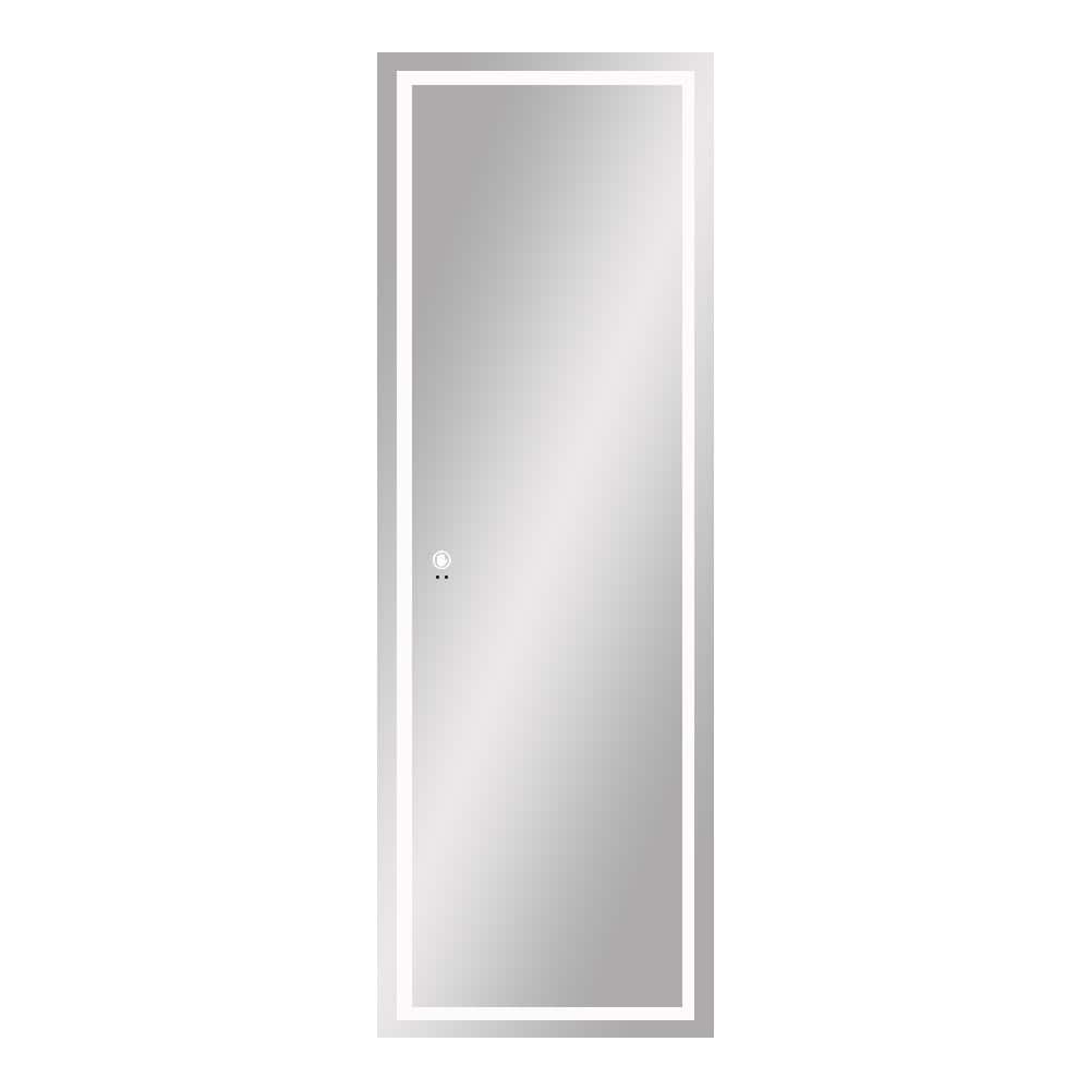 22 in. W x 65 in. H LED Light Rectangular Frameless Wall Mount Single butto