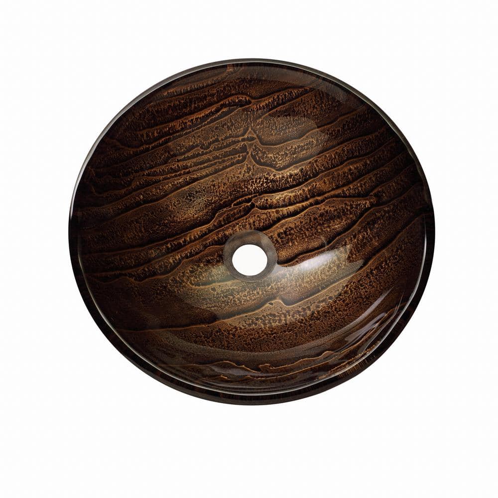 Gaia Copper-Brown Glass Circular Vessel Sink
