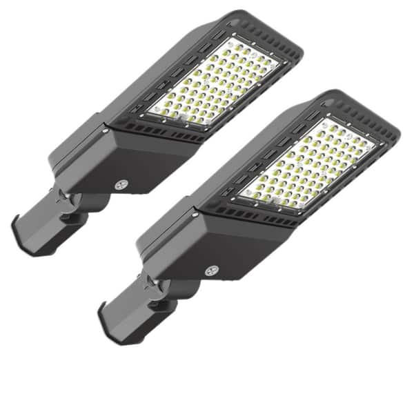 Honbei 2-Pack 800-Watt Equivalent Integrated LED Bronze Dusk to Dawn Area Light,5000K 28000LM LED Parking Lot Light Slip fit