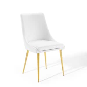 Viscount White Modern Accent Performance Velvet Dining Chair