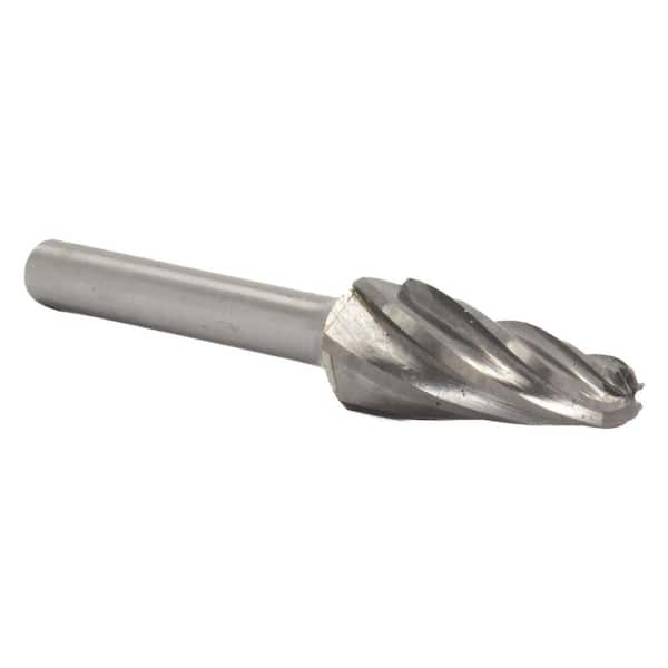 3/8 in. x 1-1/16 in. Cone Solid Carbide Burr Rotary File Bit with 1/4 in. Shank