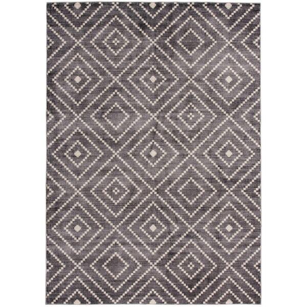 3 ft. x 4 ft. Onyx/Ivory Diamond Weave Washable Scatter