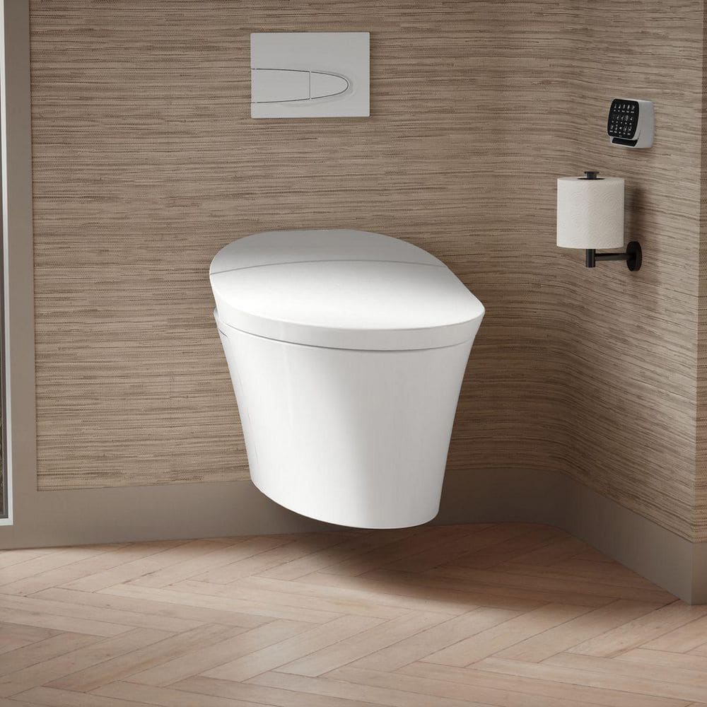 White Wall-Mounted Dual Flush High Efficiency Toilet