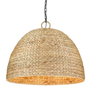 Rue 8-Light Matte Black Pendant with Other Shade